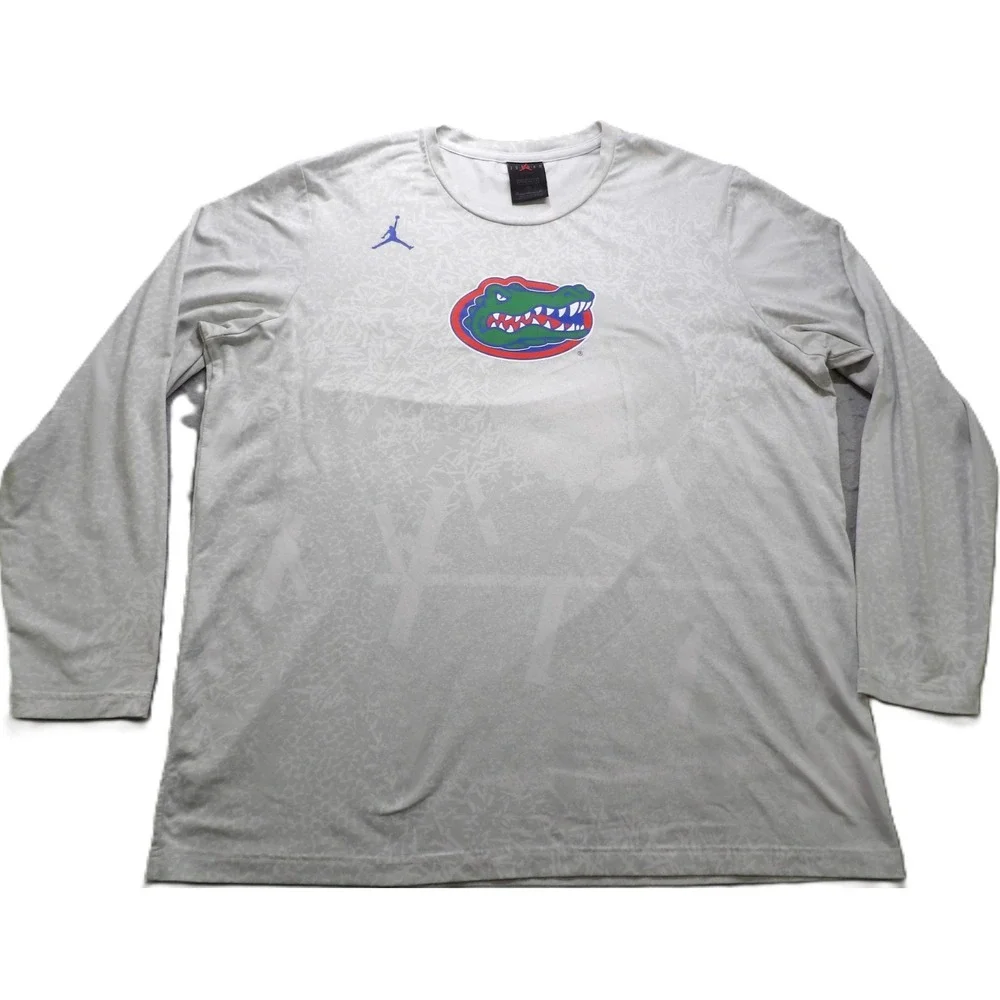 Jordan Florida Gators Player Issued Dri-FIT LS Shirt Men XL Gray McGaughey NCAA